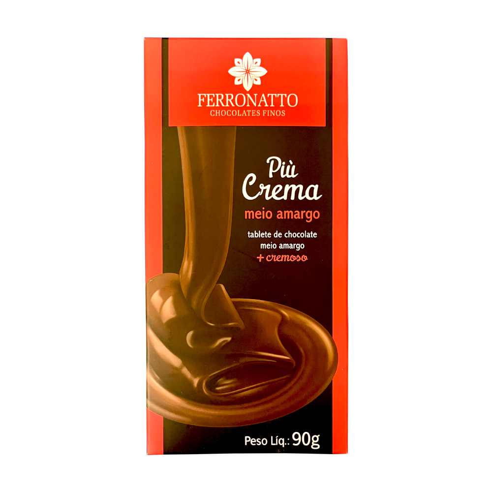 Chocolate Piu Crema meio Amargo 90g Ferronatto