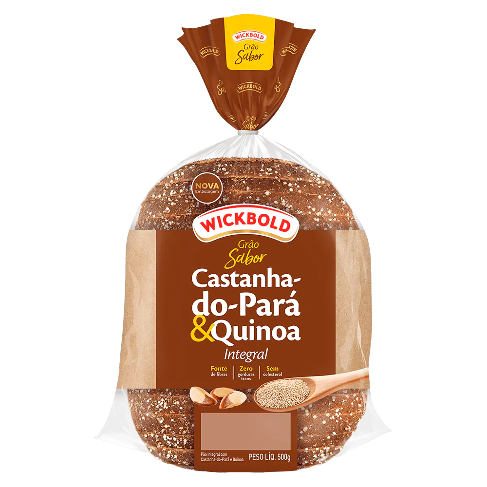Pão Grão Sabor Integral Castanha e Quinoa Wickbold 500g