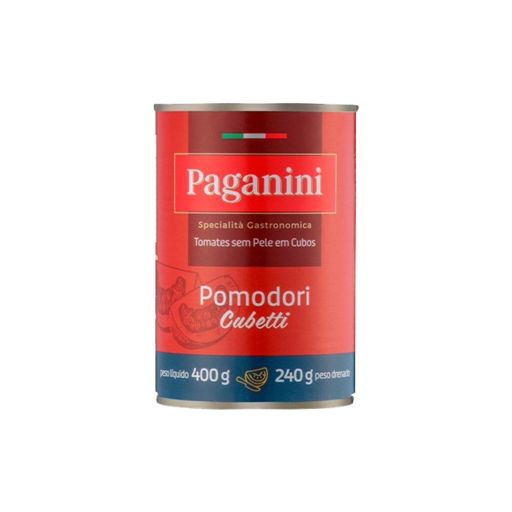 Tomate Pelado Italiano em Cubos Paganini 400g