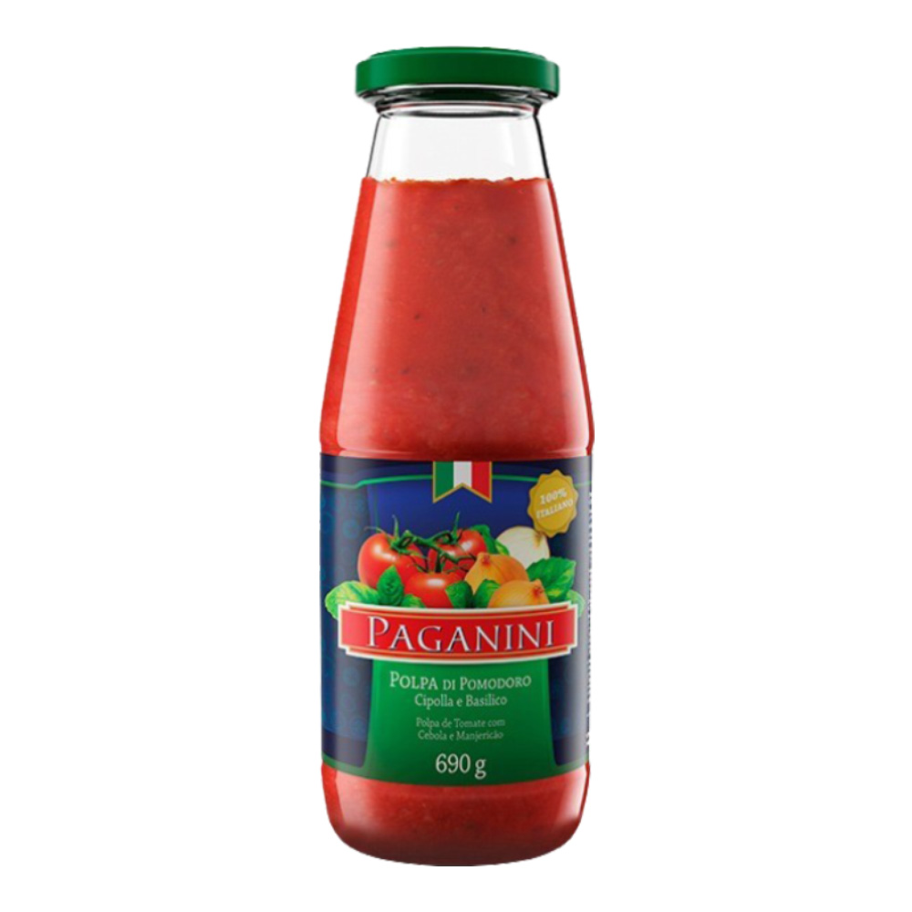 Passata ou Polpa Cebola e Manjericao Paganini 690g