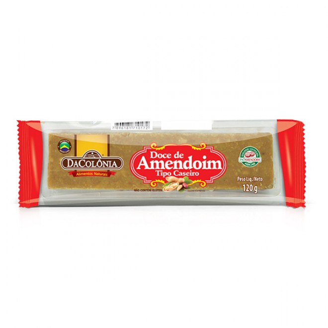 Tablete de Doce de Amendoim Caseiro  Da Colonia 120g