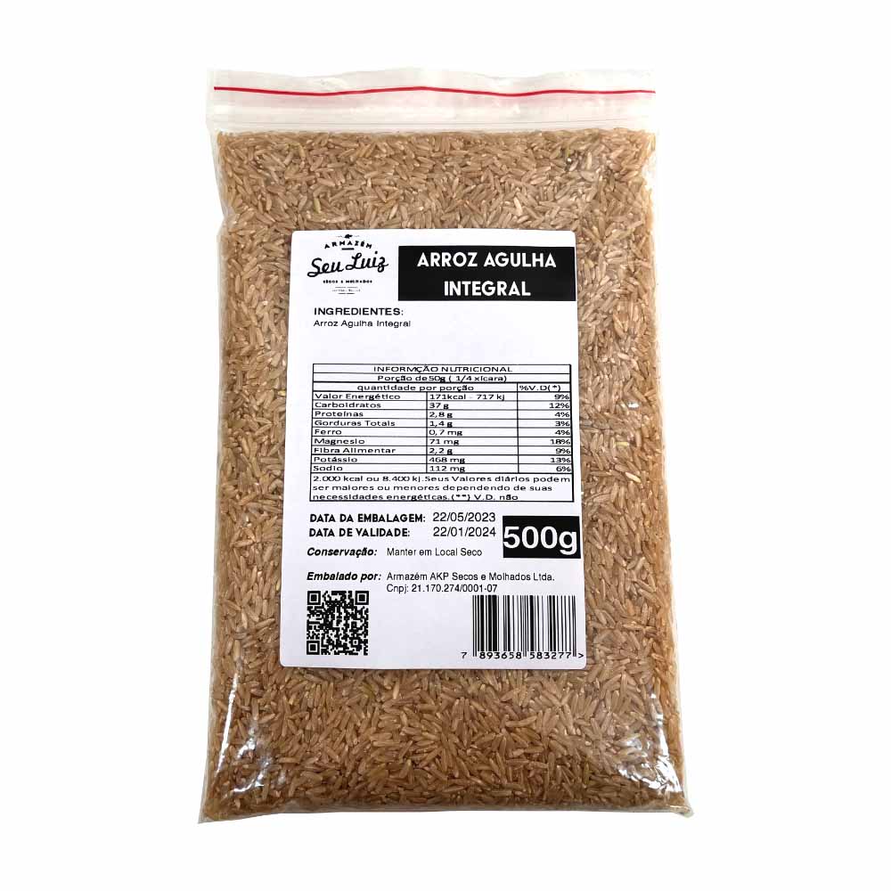 Arroz Agulha Integral 500g