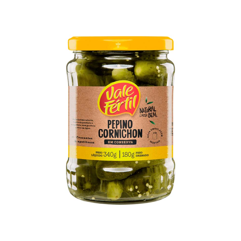 Pepino em Conserva Cornichon Vale Fertil 180g