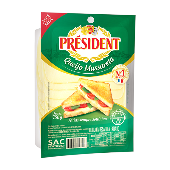 Queijo Mussarela President Fatiado 150g