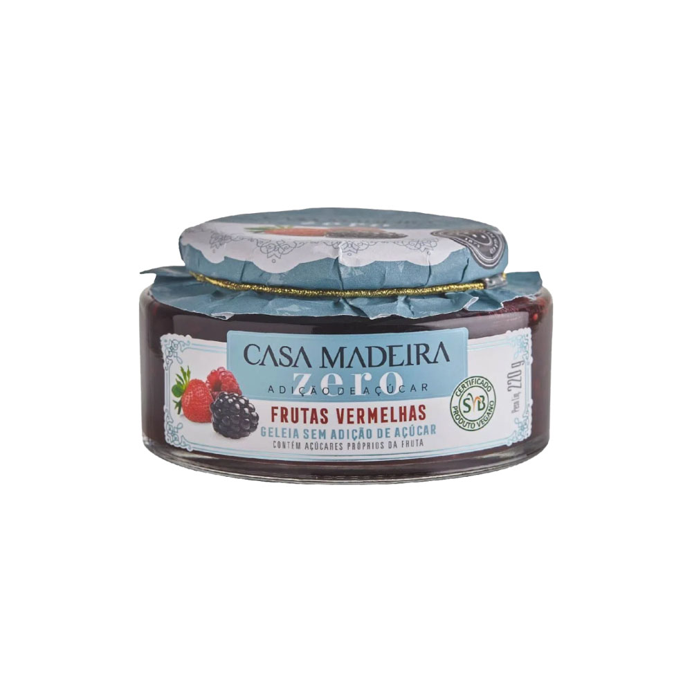 Geleia de Frutas Vermelhas Zero Açucar Casa Madeira 220g