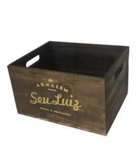 Caixote de Madeira tipo Engradado Armazem Seu Luiz