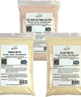 Kit Cozinha Profissional Alho Cebola e Sal Rosa