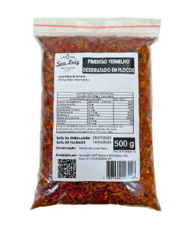 Pimentão Vermelho Desidratado em Flocos 500g Armazém Seu Luiz